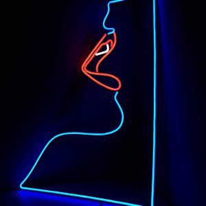 Gesicht im Rahmen - Neon LED Classic