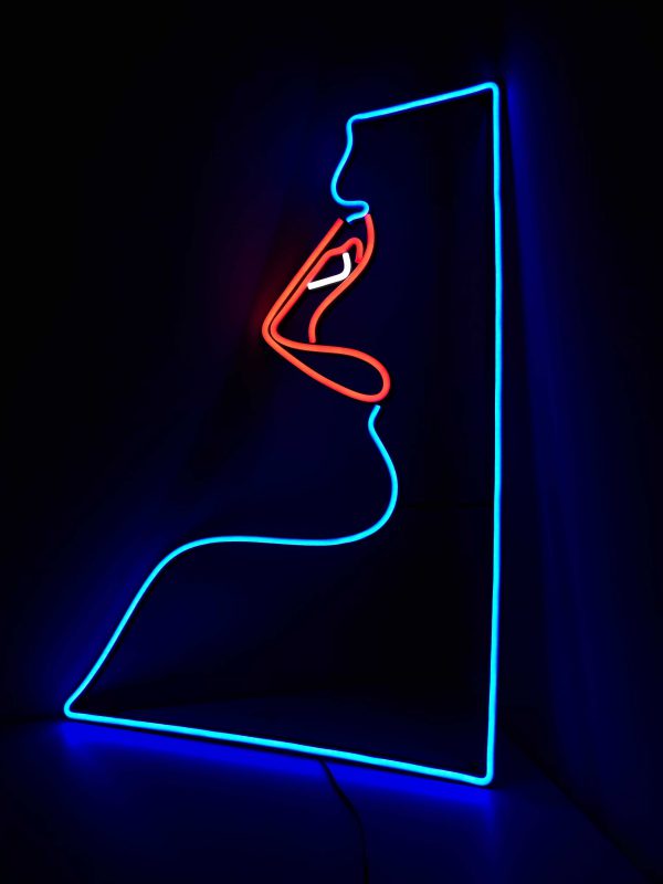 Gesicht im Rahmen - Neon LED Classic