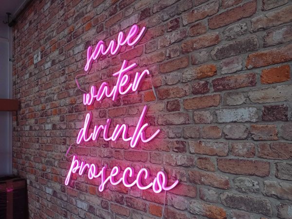 save water drink prosecco- Neon LED Classic - Image 2