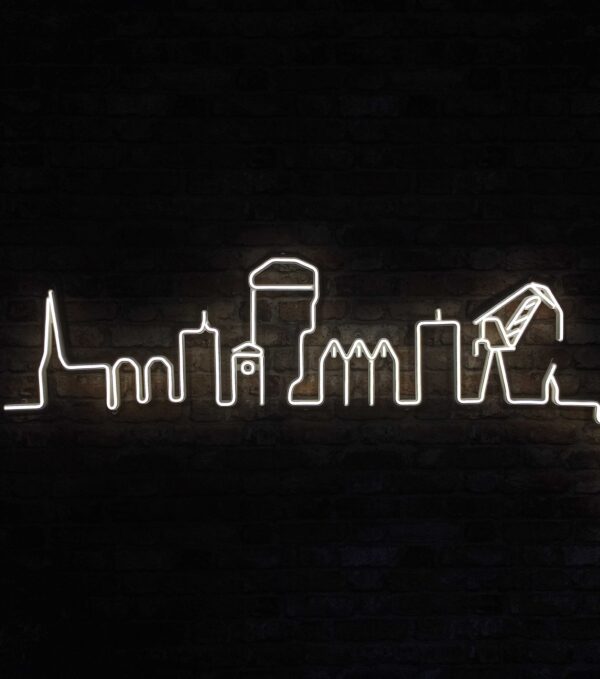 Gdańsk Skyline - Neon LED Classic