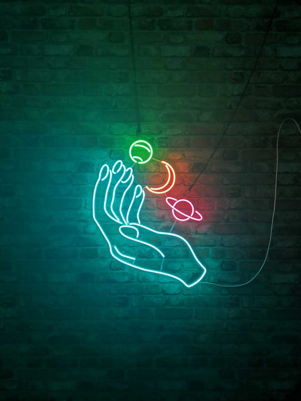 Hand and Planets - Neon LED Classic - Image 2
