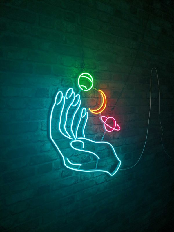 Hand and Planets - Neon LED Classic - Image 5