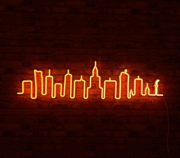 Warszawa Skyline - Neon LED Classic