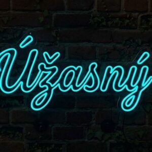 Úžasný! LED neonový nápis - pozitivní český výraz jako svítící dekorace | Omineo