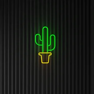 Kaktus in einem Topf - Neon LED Classic