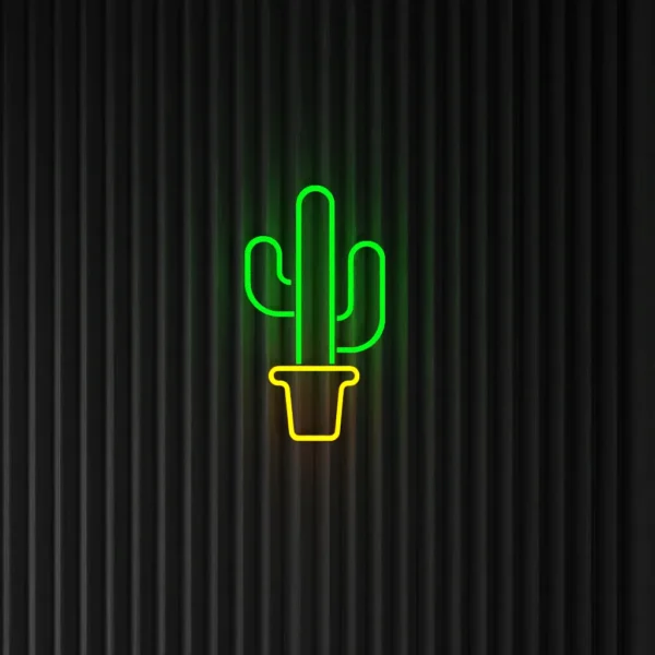 Kaktus in einem Topf - Neon LED Classic