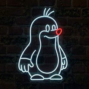 Krtek LED neon - slavný český krteček jako ručně vyráběná světelná dekorace | Omineo