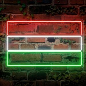 Magyar zászló LED neon - a nemzeti trikolór világító dekorációként | Omineo