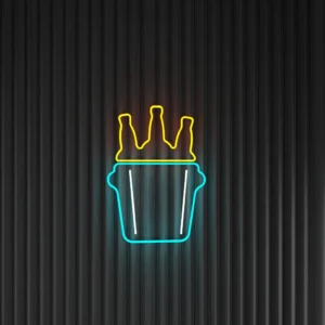 Bottles in an ice bucket - Neon LED Classic