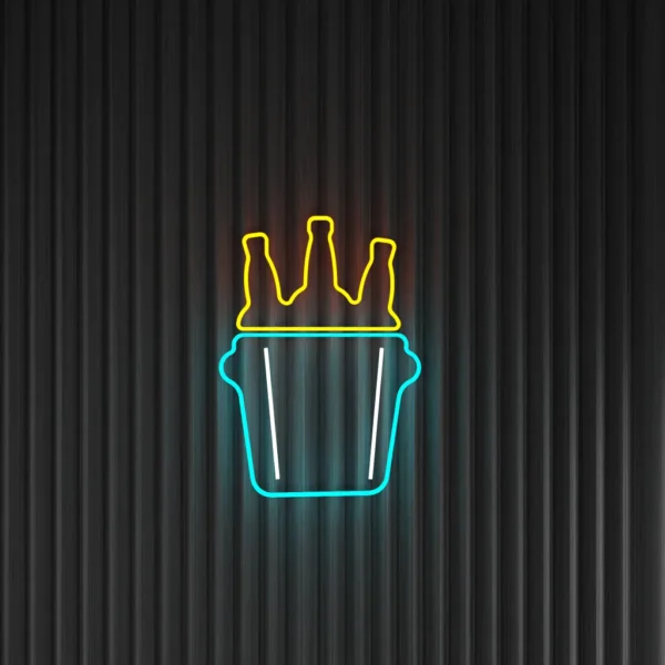 Bottles in an ice bucket - Neon LED Classic