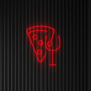 Pizza and wine - Neon LED Classic