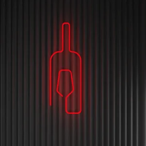 Wino i kieliszek - Neon LED Classic
