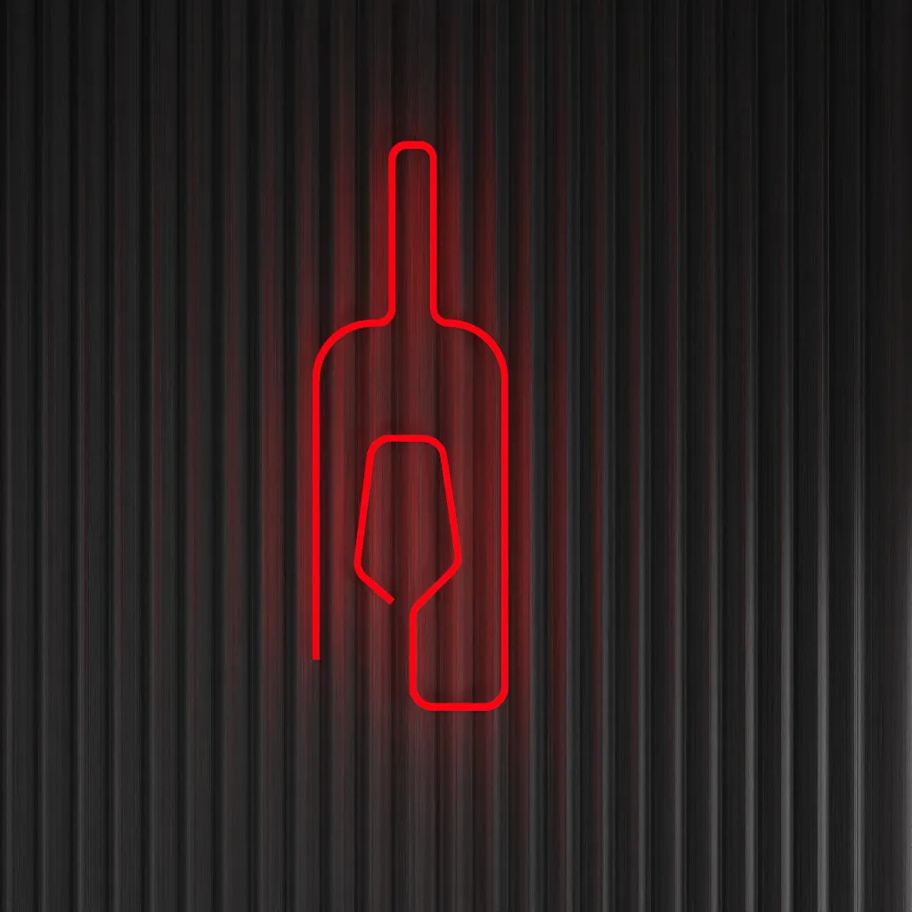 Wino i kieliszek - Neon LED Classic