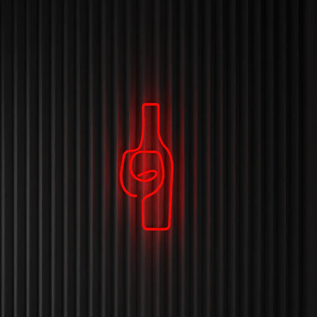 Wino i kieliszek - Neon LED Classic