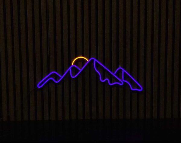 Berge und Sonne - Neon LED classic