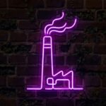 Tovární komín LED neon - industriální motiv jako svítící dekorace | Omineo