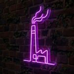 Tovární komín LED neon - industriální motiv jako svítící dekorace | Omineo